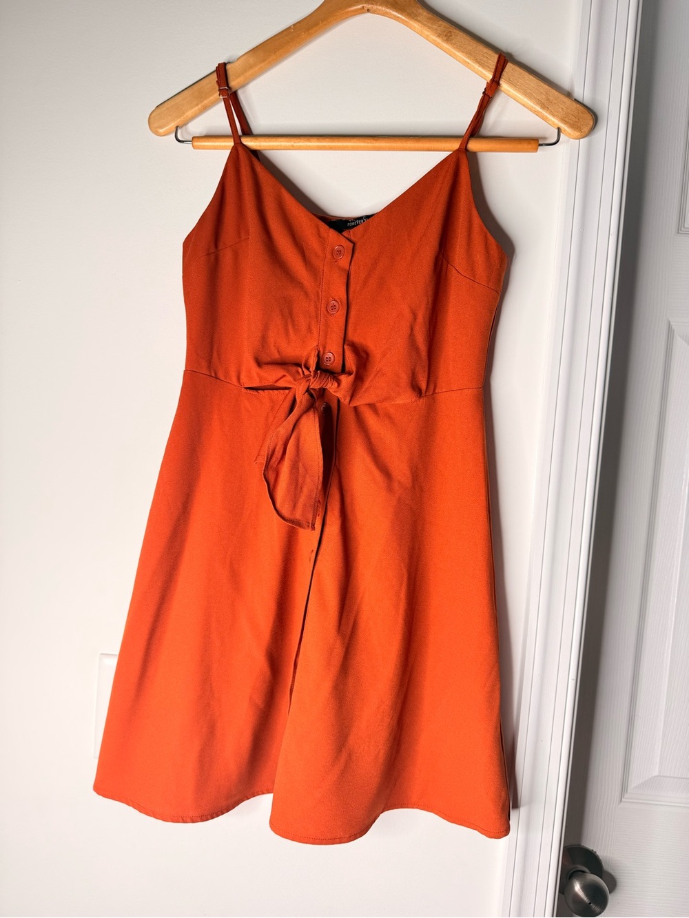 Women’s Orange Tie-Front Sundress